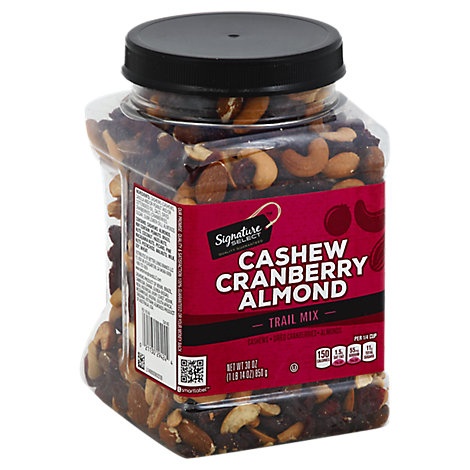 slide 1 of 1, Signature Select Trail Mix Cranberry Cashew Almond, 30 oz