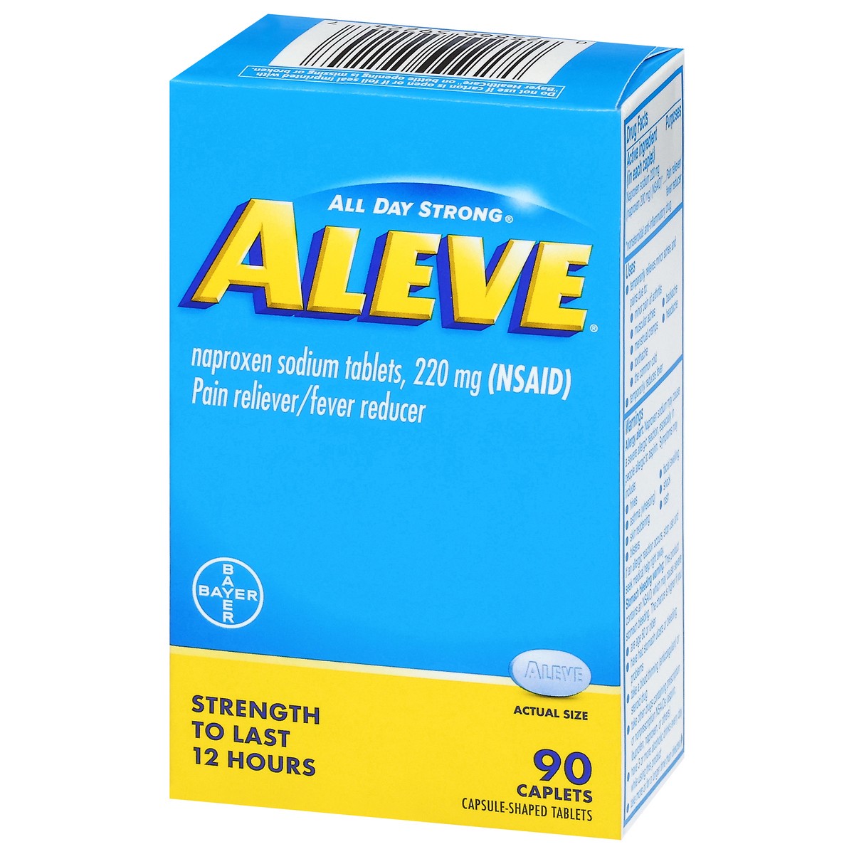 slide 3 of 4, Aleve Pain Reliever/Fever Reducer 90 Caplets, 90 ct