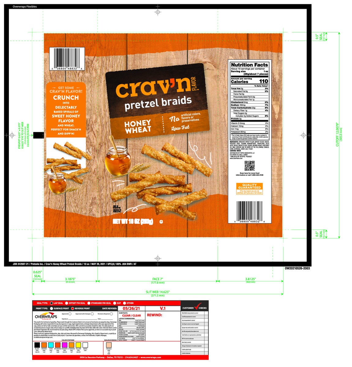 slide 5 of 19, Crav'n Flavor Honey Wheat Pretzel Braids 10 oz, 10 oz