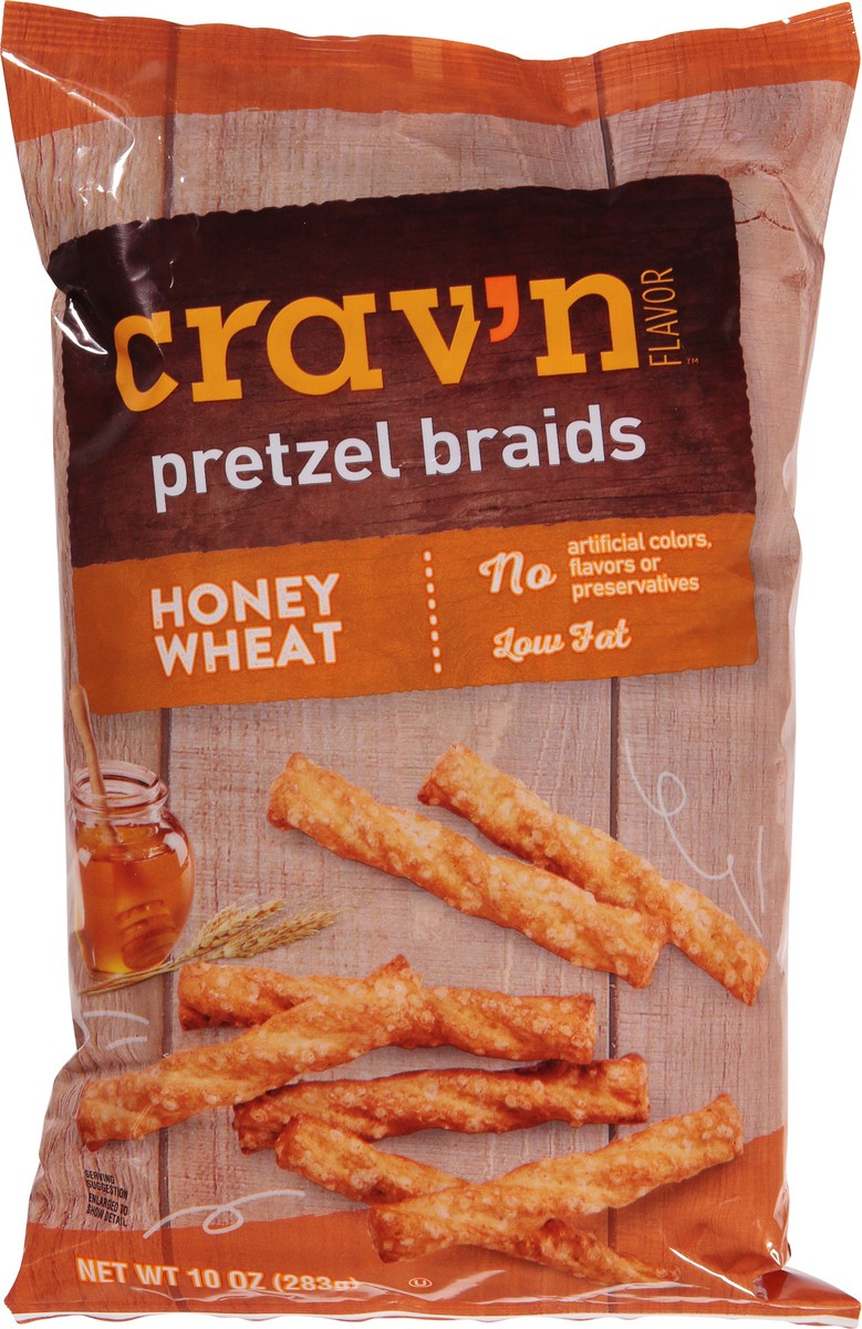 slide 9 of 19, Crav'n Flavor Honey Wheat Pretzel Braids 10 oz, 10 oz