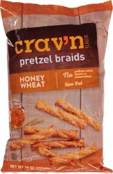 Crav'n Flavor Honey Wheat Pretzel Braids - 10 oz