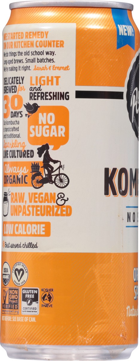 slide 5 of 9, Remedy No Sugar Orange Splash Kombucha 11.2 fl oz, 11.2 oz