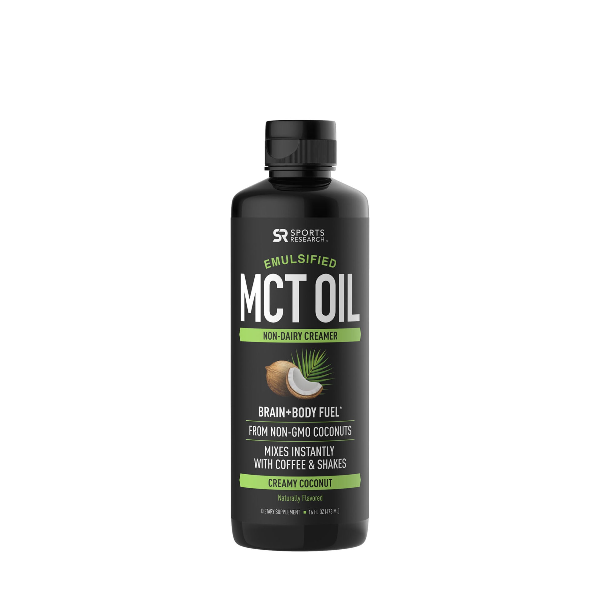 slide 1 of 1, Sports Research Emulsified MCT Oil - Creamy Coconut, 16 fl oz