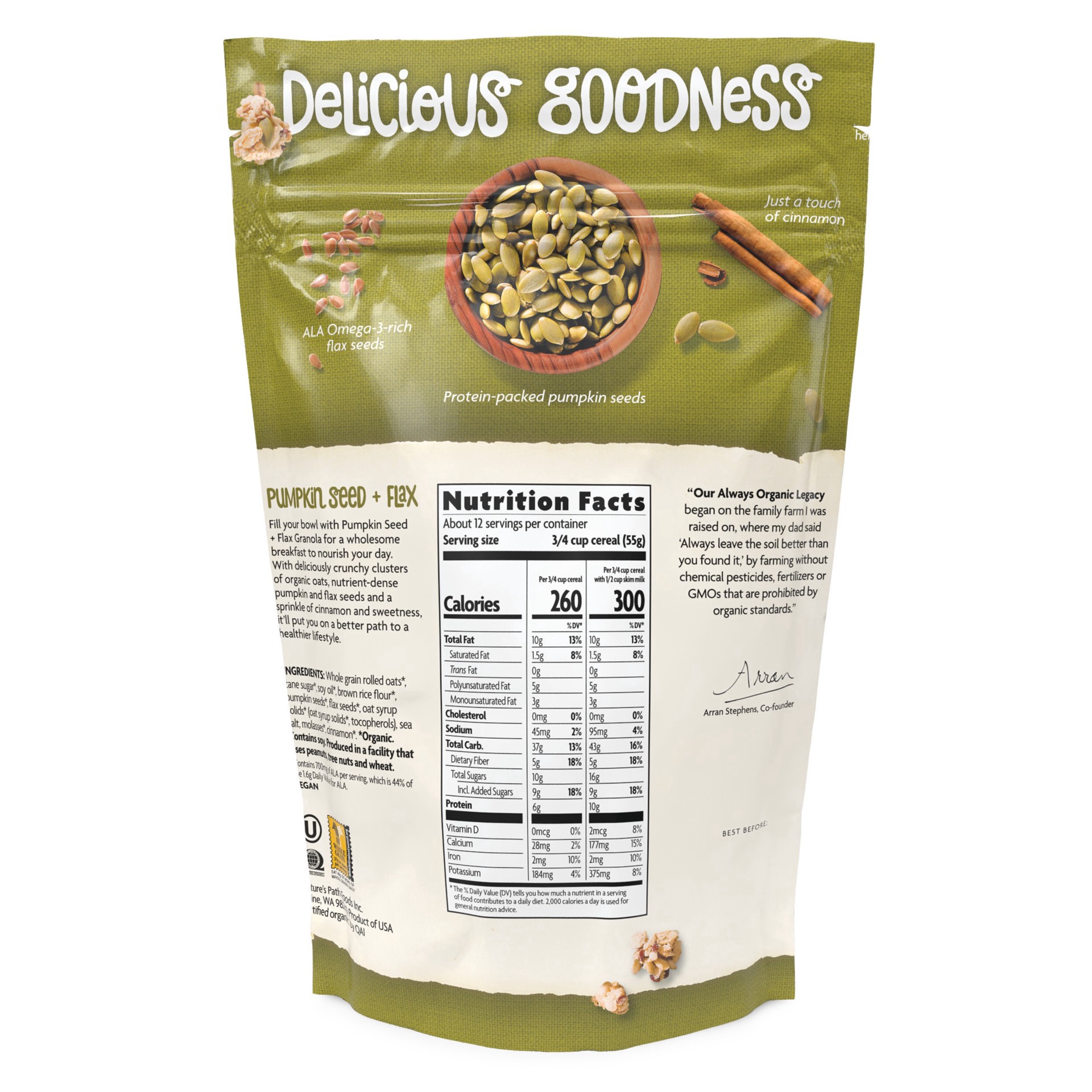 slide 2 of 7, Nature's Path Organic Pumpkin Seed + Flax Granola Family Size 24.7 oz, 24.7 oz