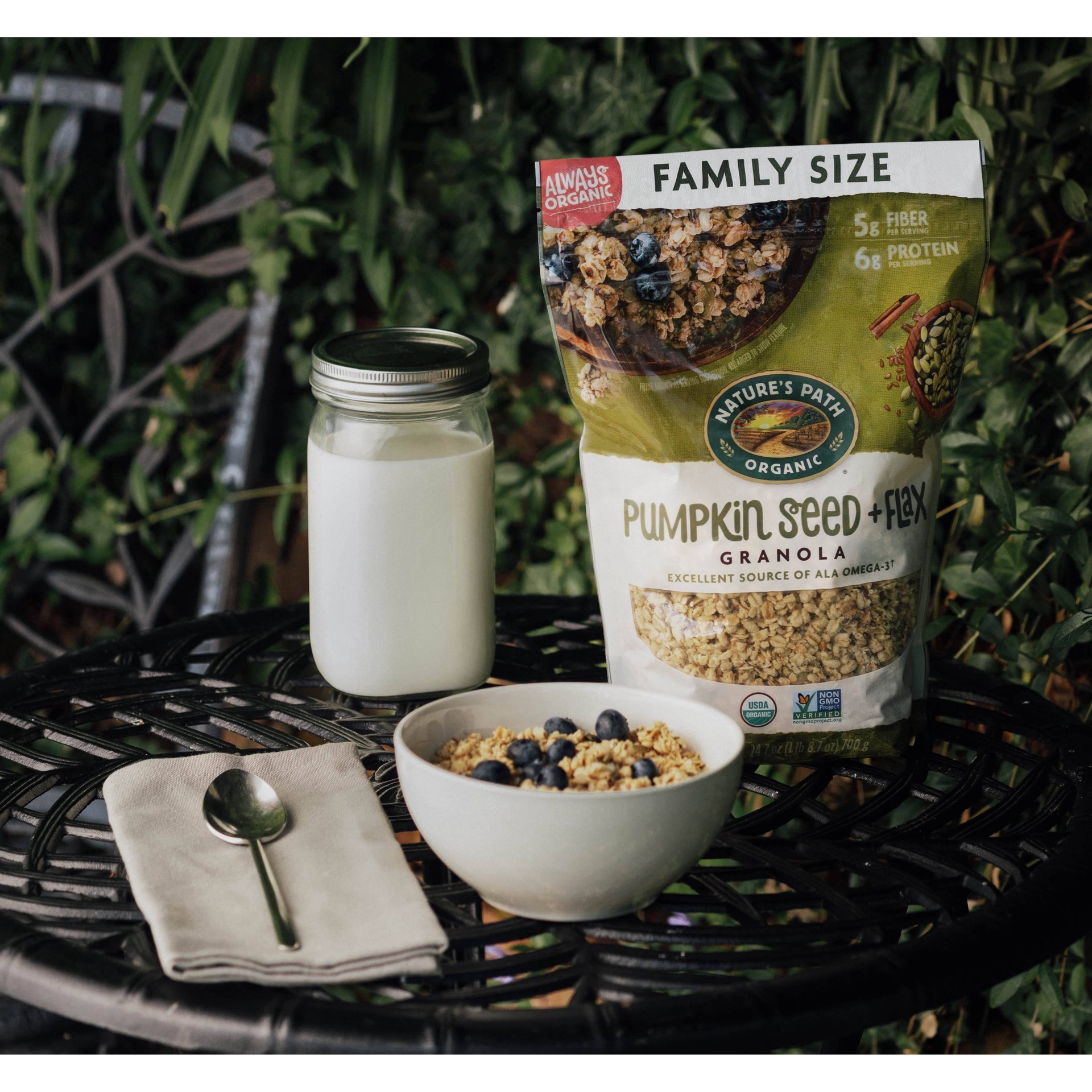 slide 3 of 7, Nature's Path Organic Pumpkin Seed + Flax Granola Family Size 24.7 oz, 24.7 oz