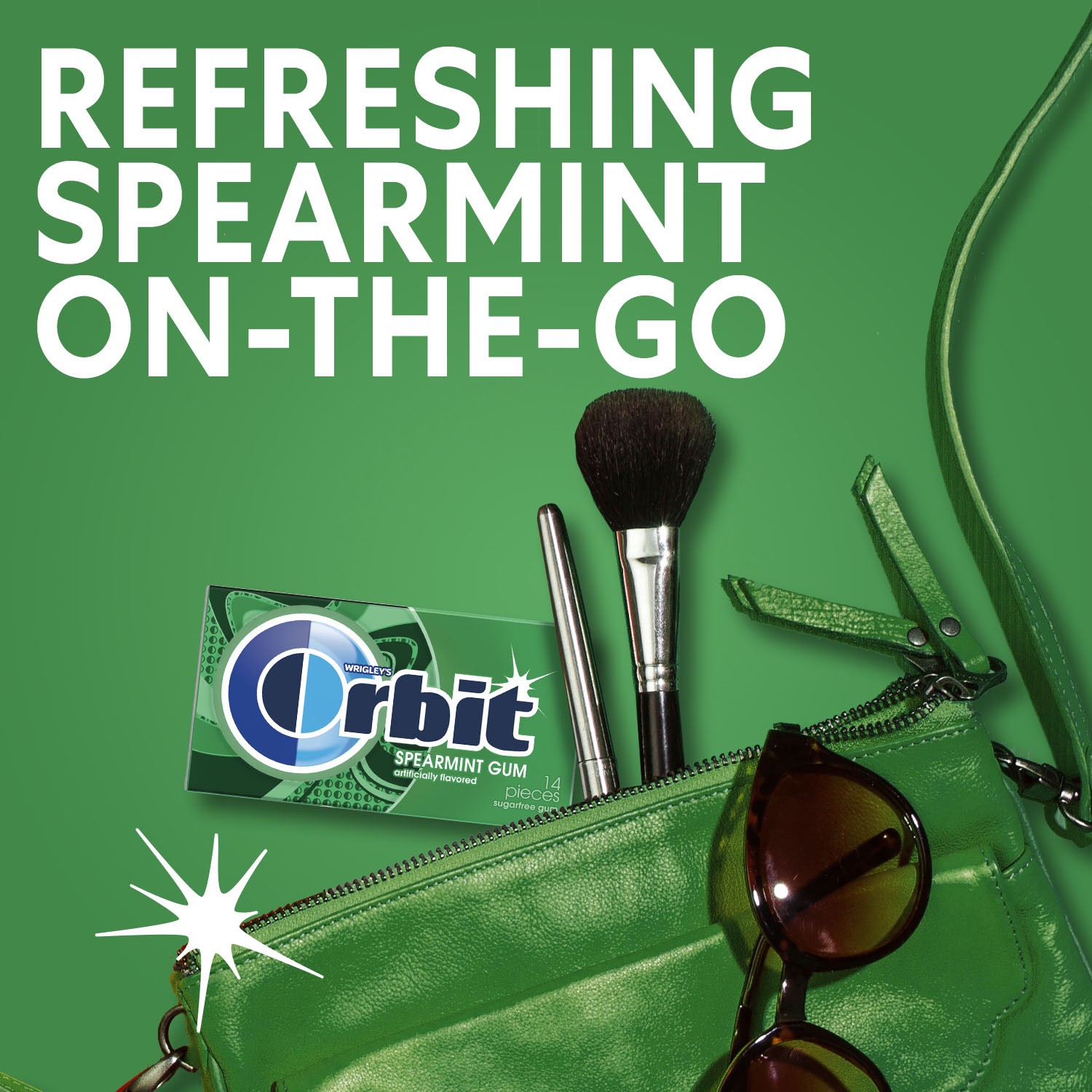 slide 7 of 8, ORBIT Gum Spearmint Sugar Free Chewing Gum Bulk Pack, 14 Piece (Pack of 8), 112 pc