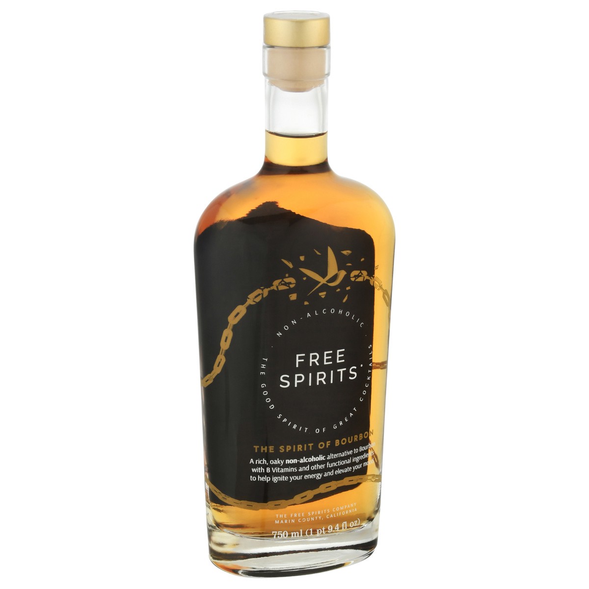 slide 3 of 9, Free Spirits Non-Alcoholic American Oak and Yellow Dent Corn Bourbon 25.36 fl oz, 25.36 fl oz