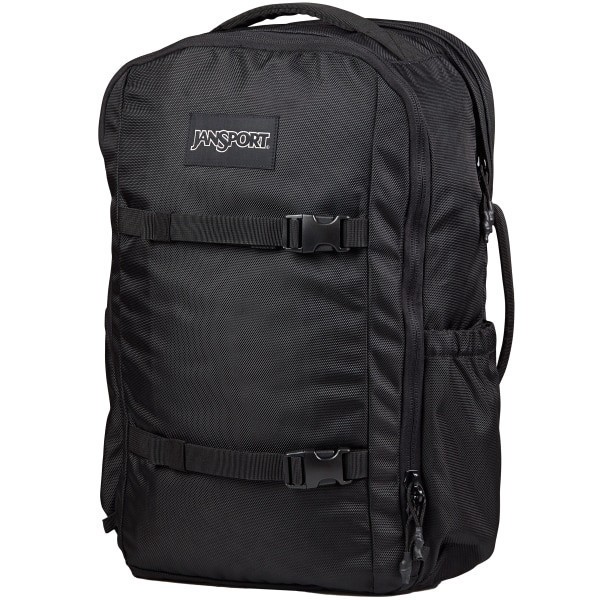 slide 2 of 7, Jansport 1680D Polyester Venture Pack, 21-1/2""H X 6-5/16""W X 13-1/4""D, 100% Recycled, Black, 1 ct