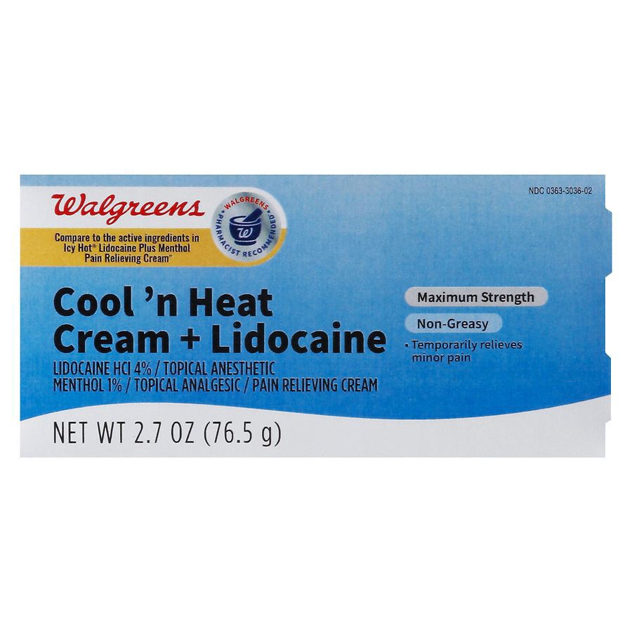 slide 3 of 5, Walgreens Cool n Heat Cream+ Lidocaine, 2.7 fl oz