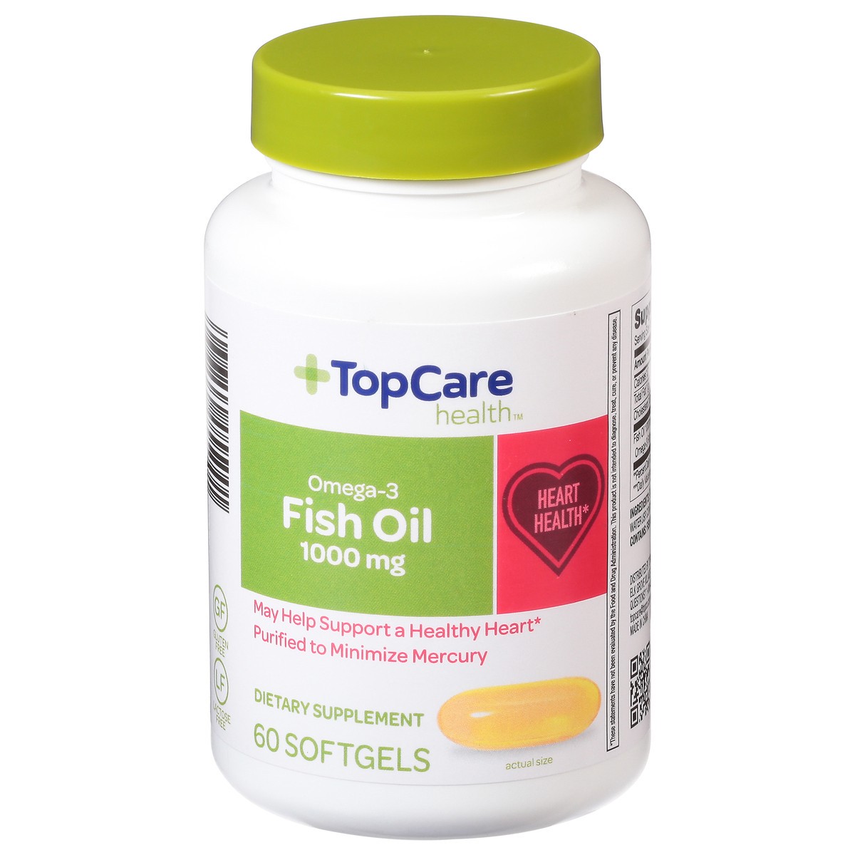 slide 1 of 10, TopCare Omega-3 Fish Oil, 60 ct; 1000 mg