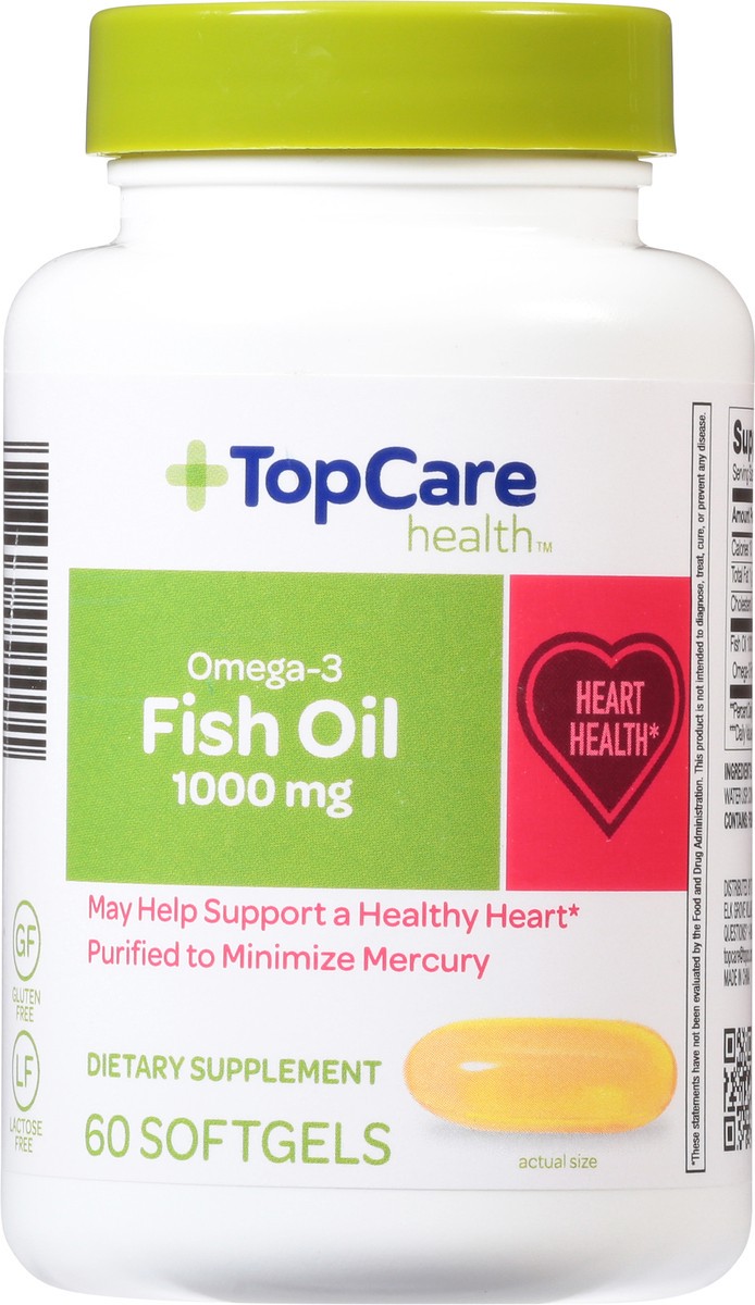 slide 8 of 10, TopCare Omega-3 Fish Oil, 60 ct; 1000 mg