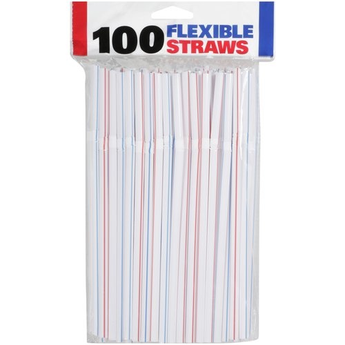slide 1 of 1, Flexible Straws, 100 ct