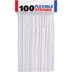 Straws Flexible 100 Ct