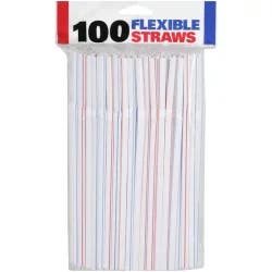 Straws Flexible 100 Ct