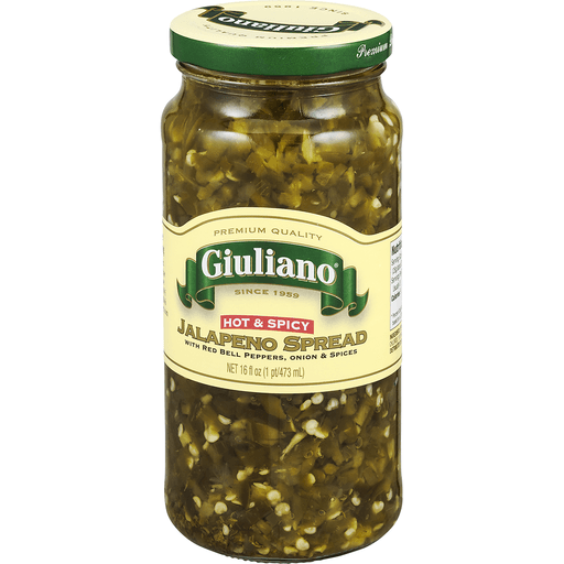 slide 3 of 9, Giuliano  Hot & Spicy Jalapeno Spread, 16 oz