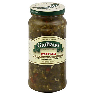 slide 1 of 9, Giuliano  Hot & Spicy Jalapeno Spread, 16 oz