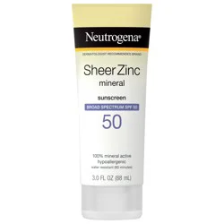 Neutrogena Sheer Zinc Dry-Touch Sunscreen Lotion with SPF 50, 3 fl. oz