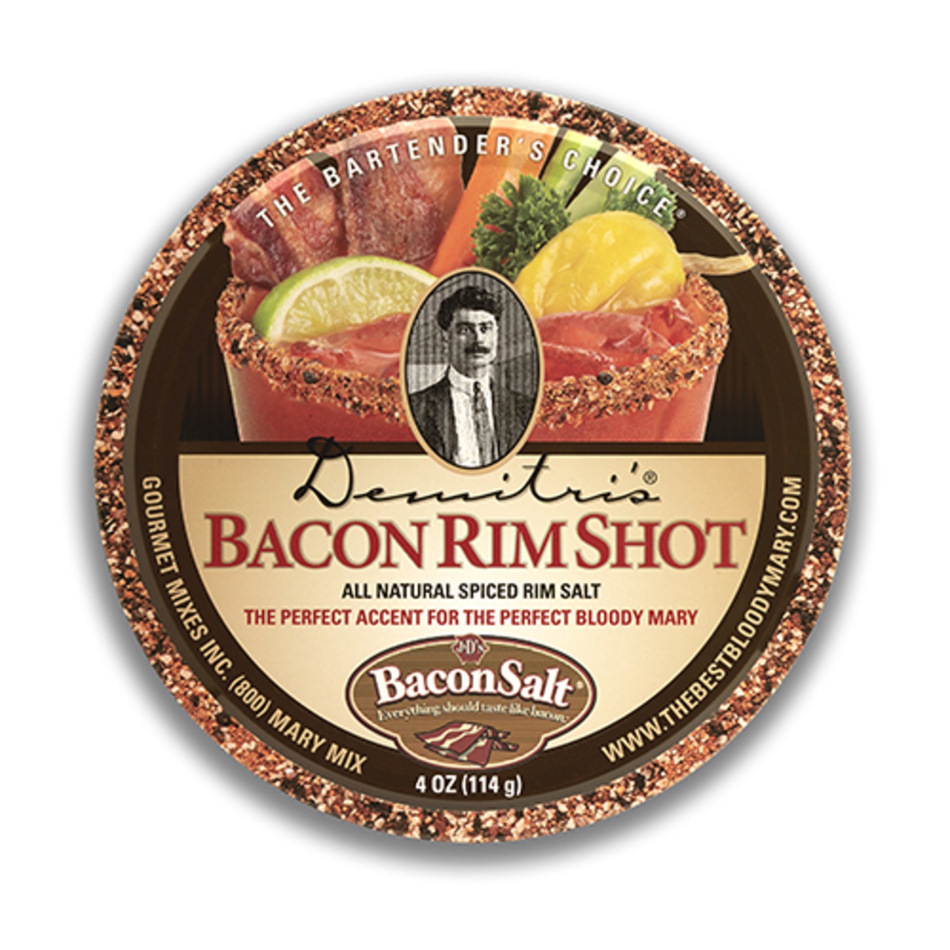 slide 1 of 2, Distributed Consumables Demitri's 4 Ounce Bacon Rim Shot Bloody Mary Rim Salt, 1 ct