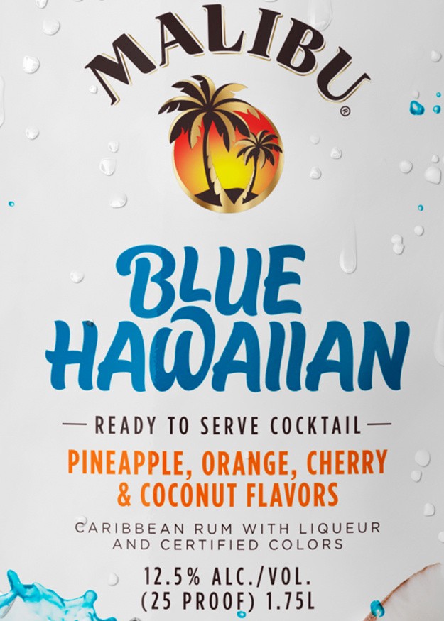 slide 4 of 5, Malibu Ready to Serve Cocktail Blue Hawaiian 1.75L Pouch, 1.75 liter