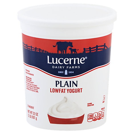 slide 1 of 1, Lucerne Yogurt Low Fat Plain, 32 oz