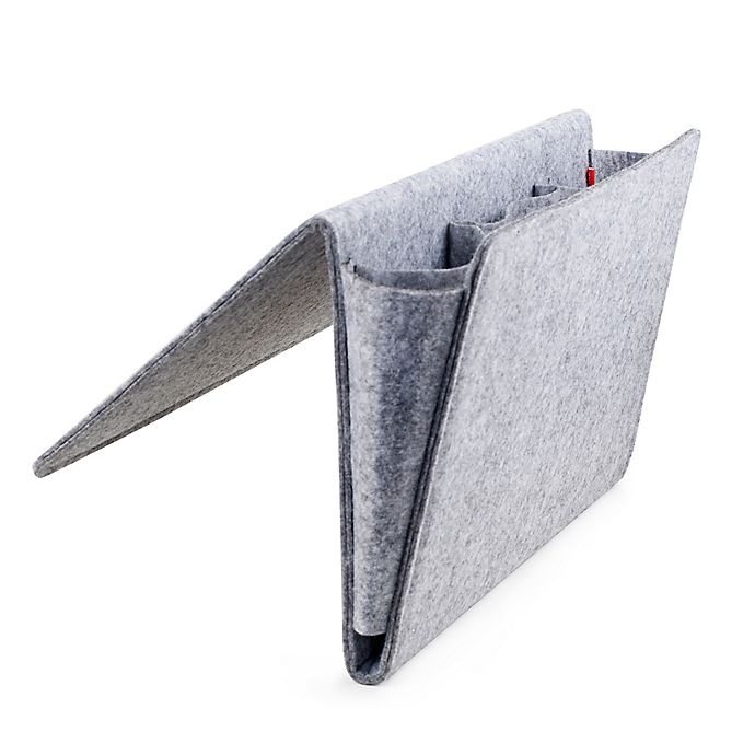 slide 1 of 3, Kikkerland Large Bedside Felt Caddy Pocket - Grey, 1 ct