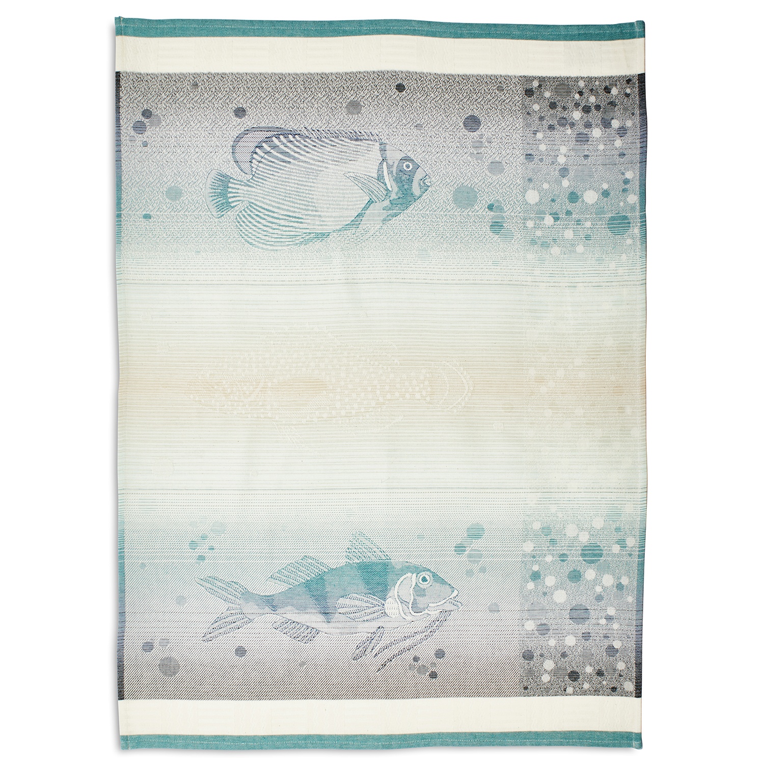 slide 1 of 1, Sur La Table Blue Fish Jacquard Kitchen Towel, 30 in x 22 in