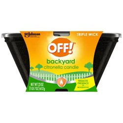 Off! Essentials Mosquito Control 3-Wick Metal Tabletop Citronella Candle
