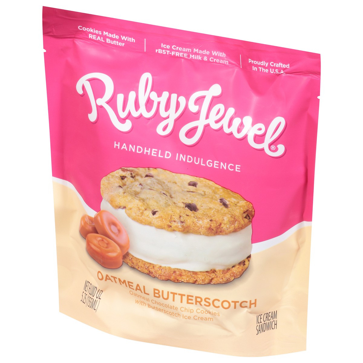 slide 3 of 9, Ruby Jewel Oatmeal Butterscotch Ice Cream Sandwich 5.25 fl oz, 5 oz