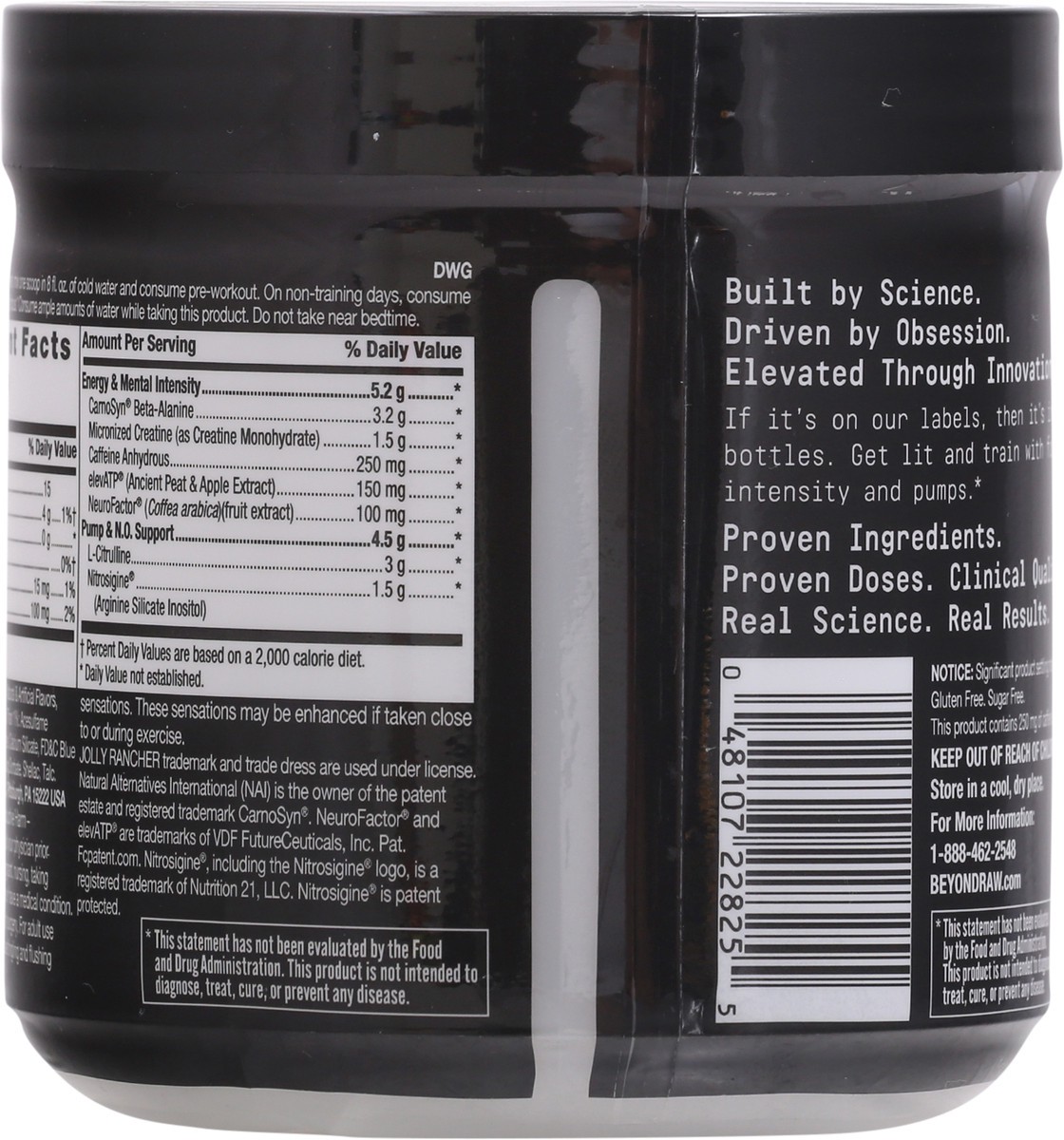 slide 11 of 13, Beyond Raw Lit Blue Raspberry Clinically Dosed Pre-Workout 7.48 oz Jar, 7.48 oz