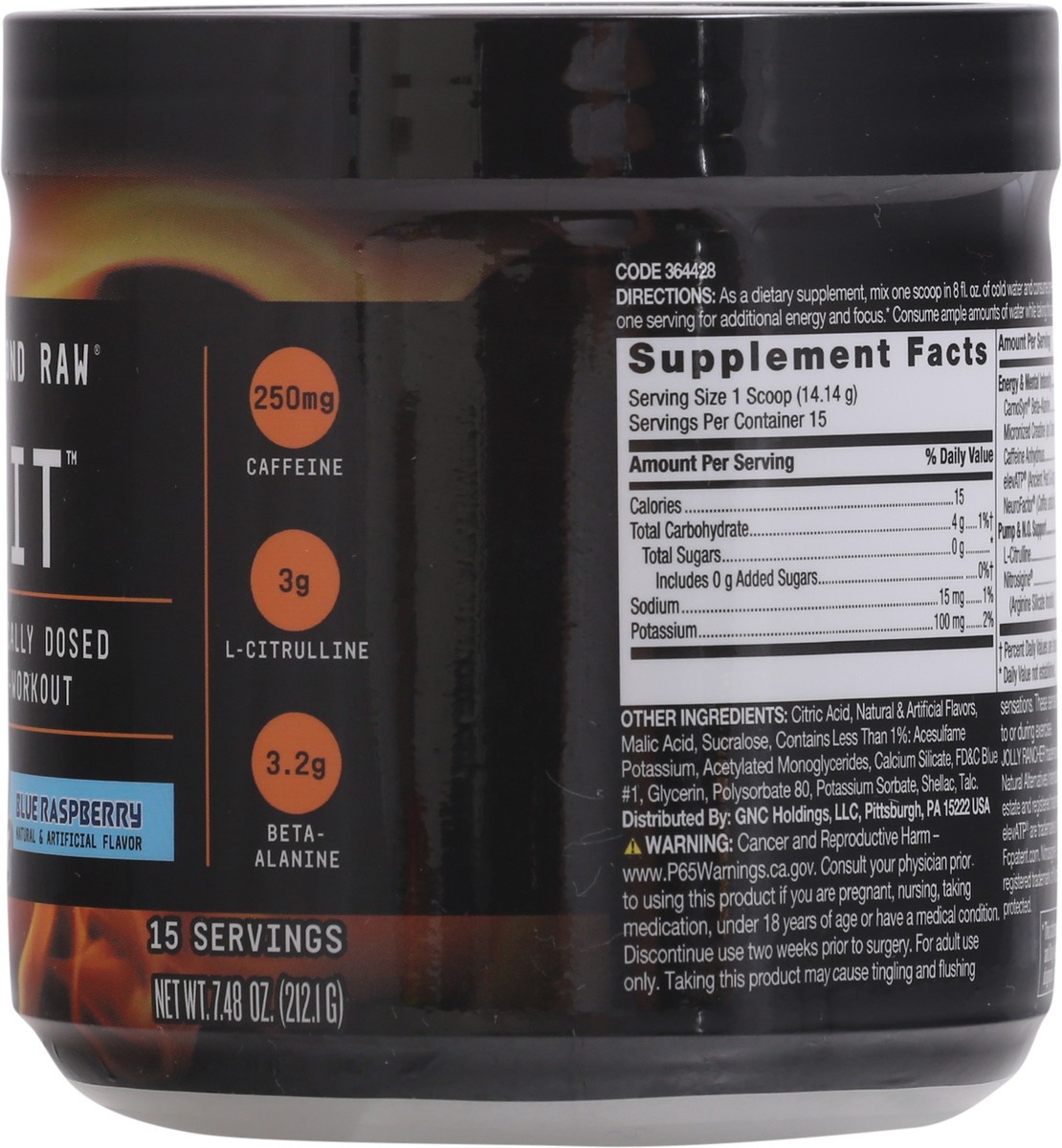 slide 3 of 13, Beyond Raw Lit Blue Raspberry Clinically Dosed Pre-Workout 7.48 oz Jar, 7.48 oz