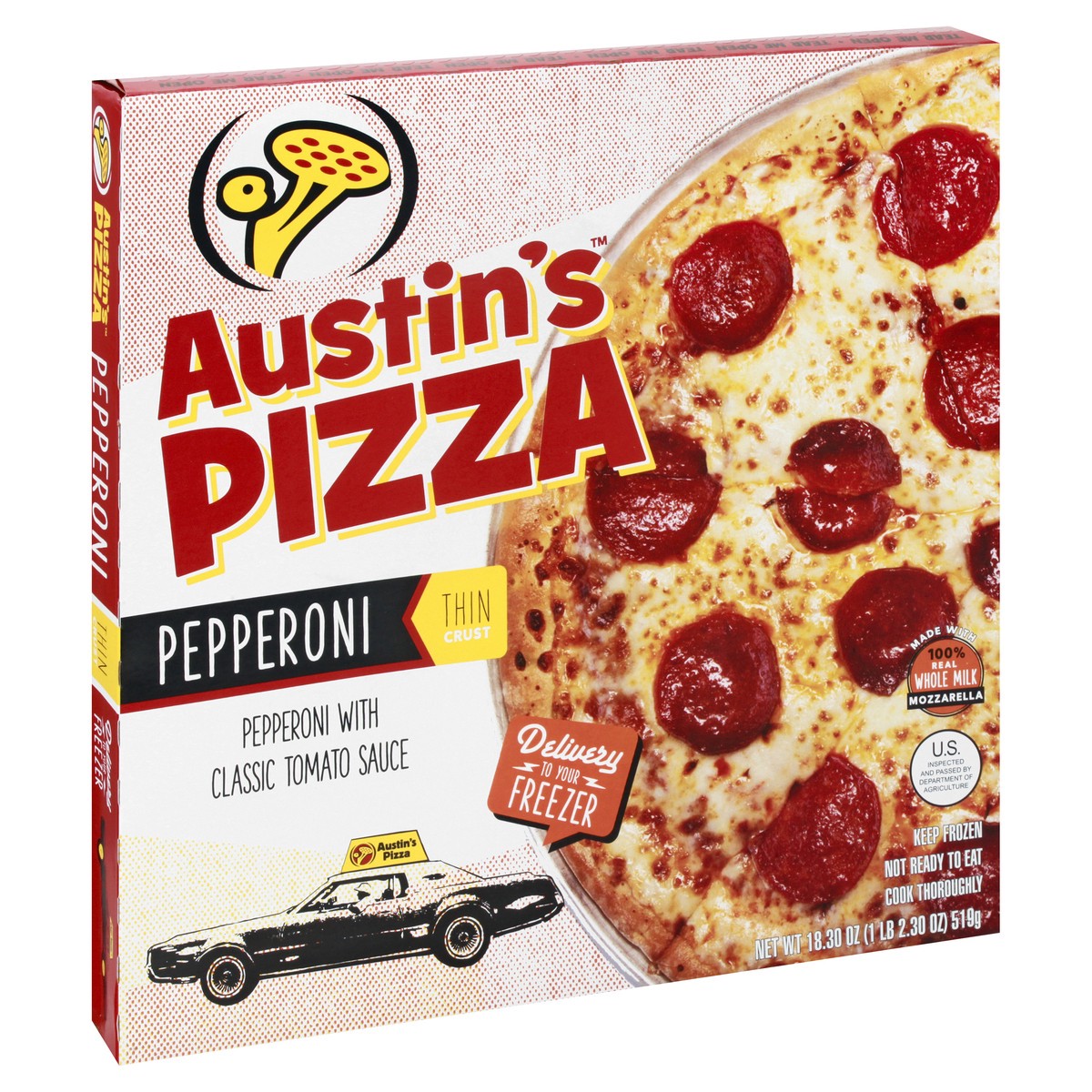 slide 9 of 9, Austin's Pizza Thin Crust Pepperoni Pizza 18.3 oz, 18.3 oz