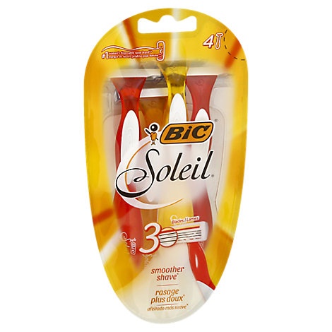 slide 1 of 1, Bic Soleil Shavers Triple Blade Sensitive Skin Womens, 4 ct