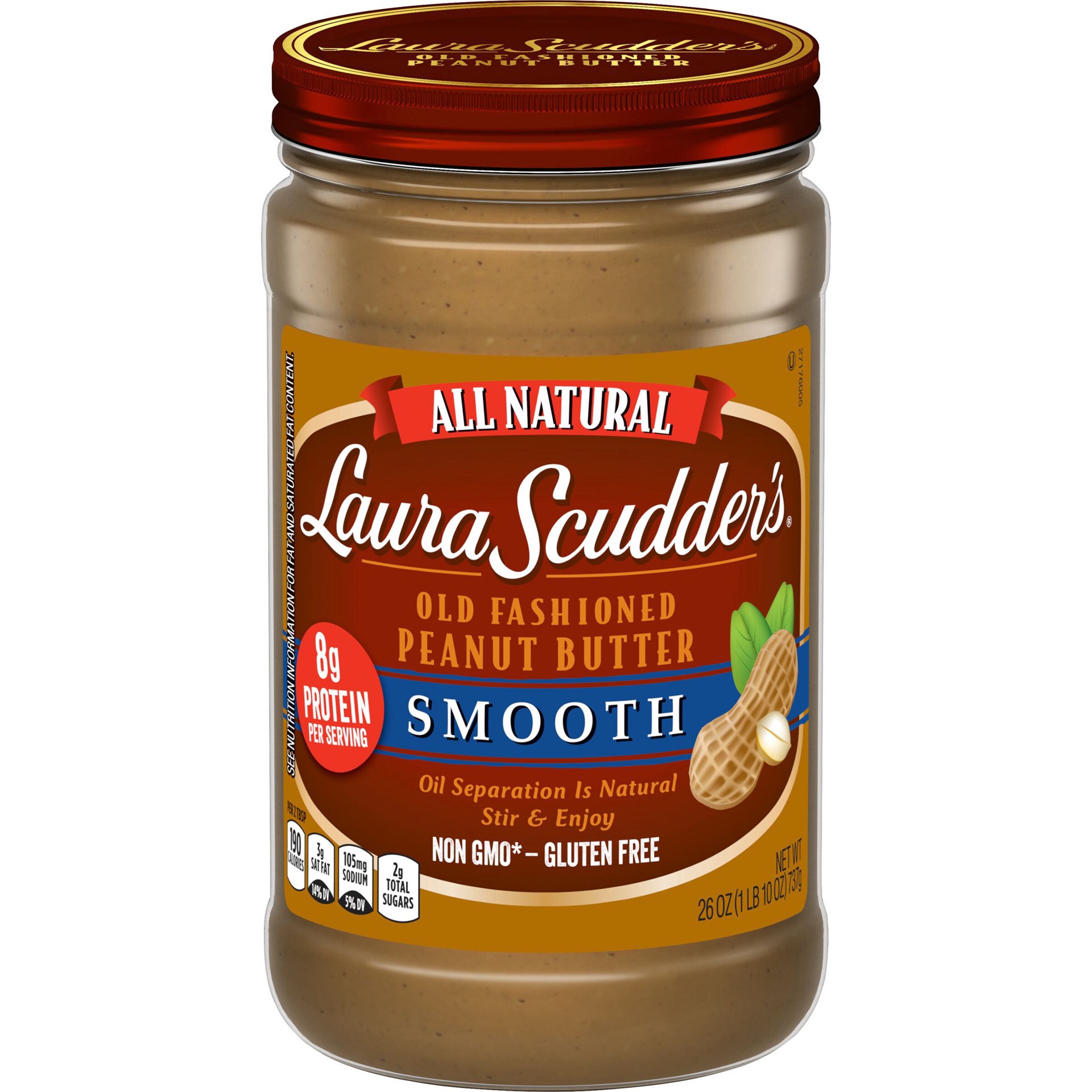 slide 1 of 13, Laura Scudder Natural Creamy Peanut Butter - 26oz, 26 oz