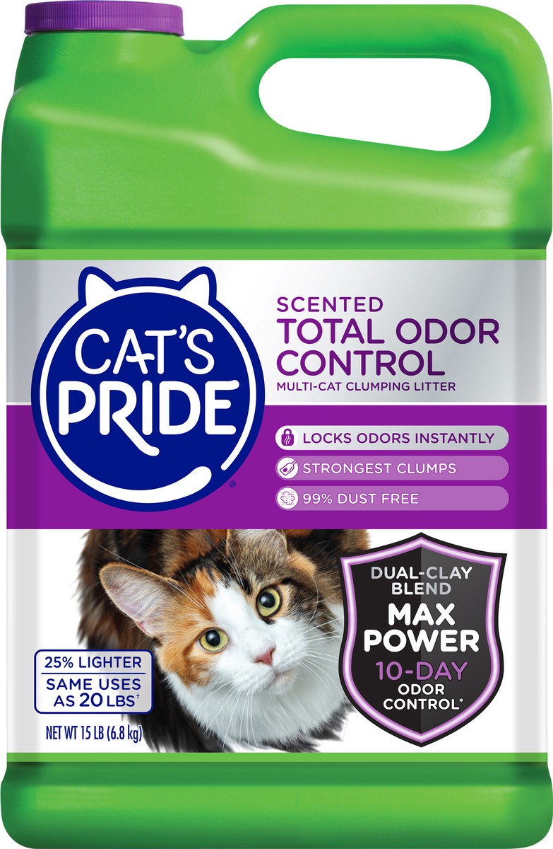 slide 7 of 7, Cat's Pride Fresh & Light Quick Action Scented Multi-Cat Scoop Litter, 15 lb