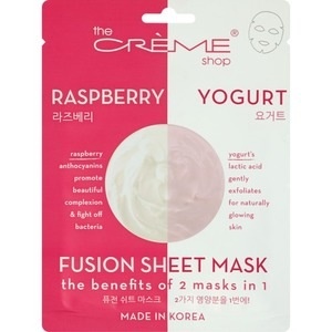 slide 1 of 1, The Crème Shop Fusion Sheet Mask, Raspberry Yogurt, 1 ct