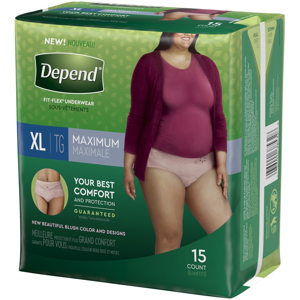 slide 3 of 3, Depend Underwear For Women, Maximum Absorbency, XL, 17 ct