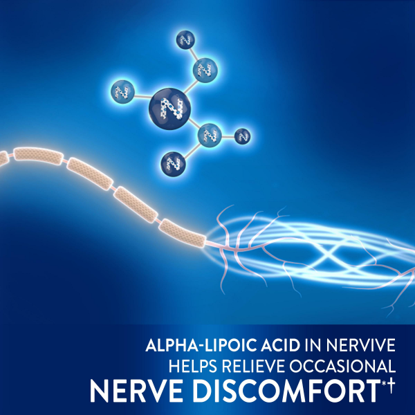 slide 14 of 27, Nervive Advanced Nerve Relief + Mobility, with Alpha Lipoic Acid to Help Reduce Nerve Aches, Weakness, & Discomfort*‡ and Boswellia to Promote Mobility*, Vitamins B12,B6,B1, 30 Tablets, 30 ct