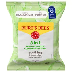 Burt''s Bees Soothing Fragrance Free Facial Towelettes, 30 ct. Pack