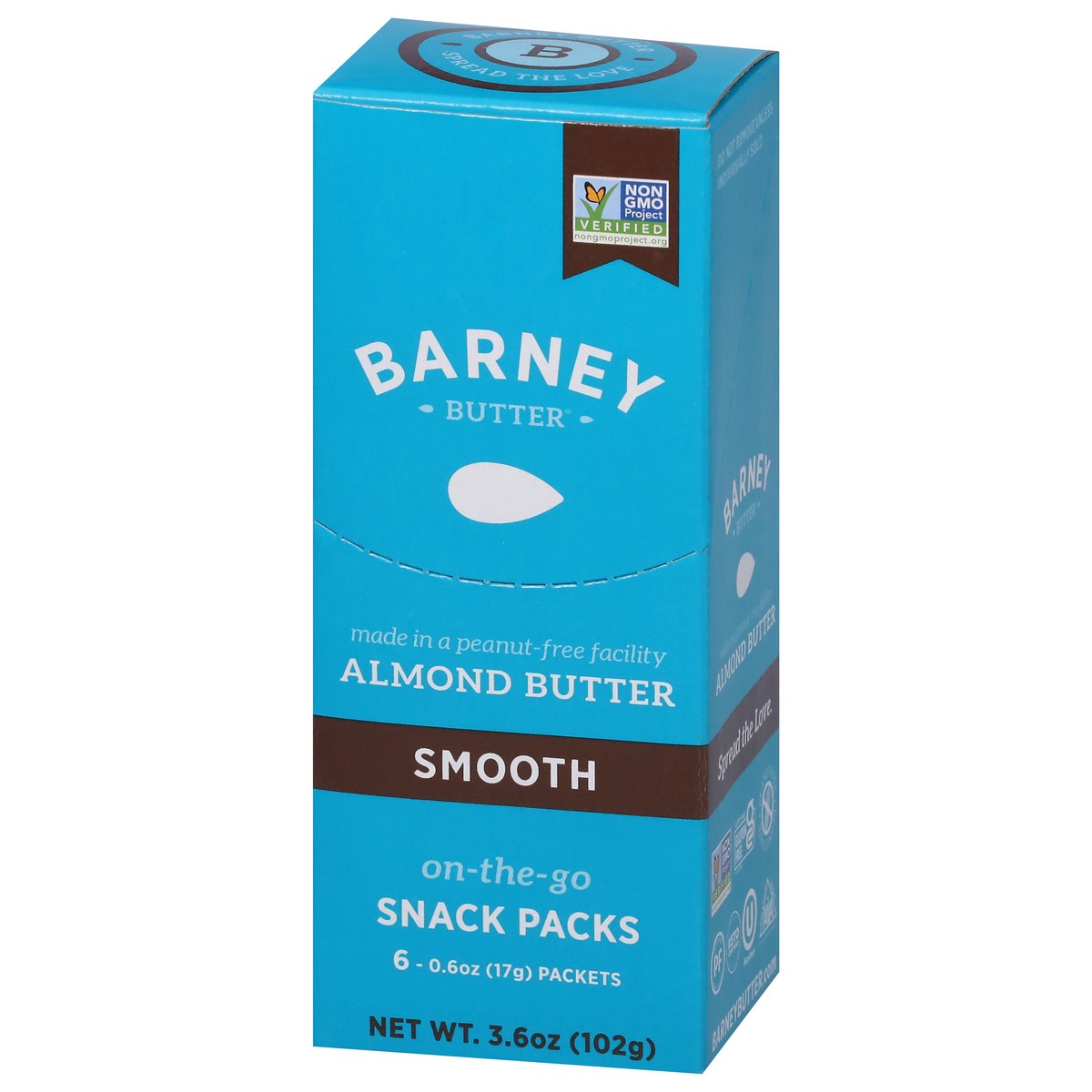 slide 3 of 9, Barney Butter On-the-Go Snack Pack Smooth Almond Butter 6 - 0.6 oz Packets, 6 ct