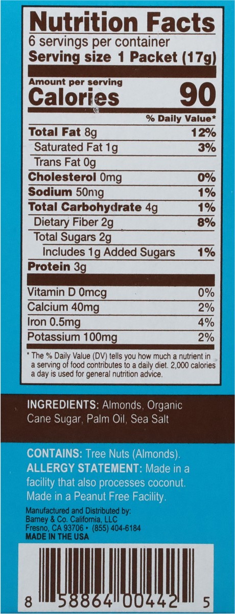 slide 5 of 9, Barney Butter On-the-Go Snack Pack Smooth Almond Butter 6 - 0.6 oz Packets, 6 ct