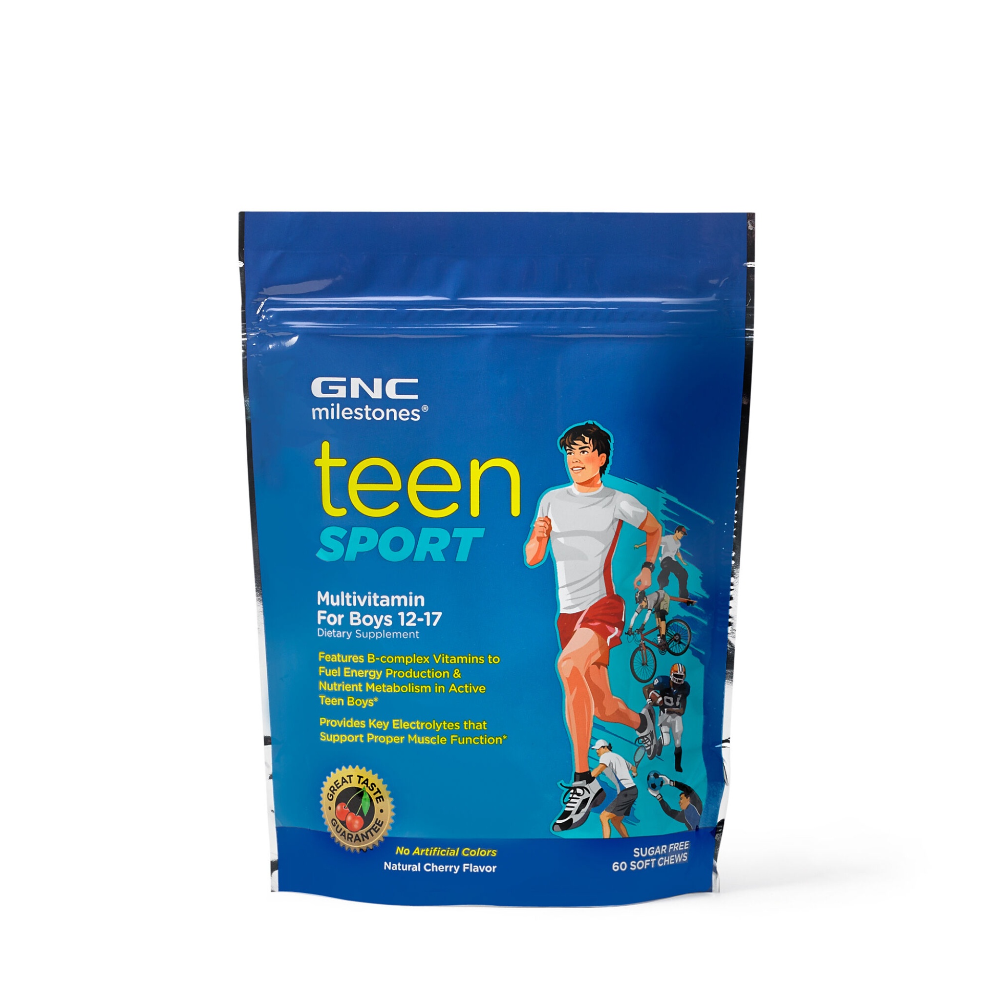 slide 1 of 1, GNC milestones Teen Sport Multivitamin For Boys 12-17 - Cherry, 60 ct