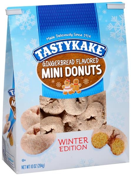 slide 1 of 1, Tastykake Winter Edition Gingerbread Flavored Mini Donuts, 10 oz