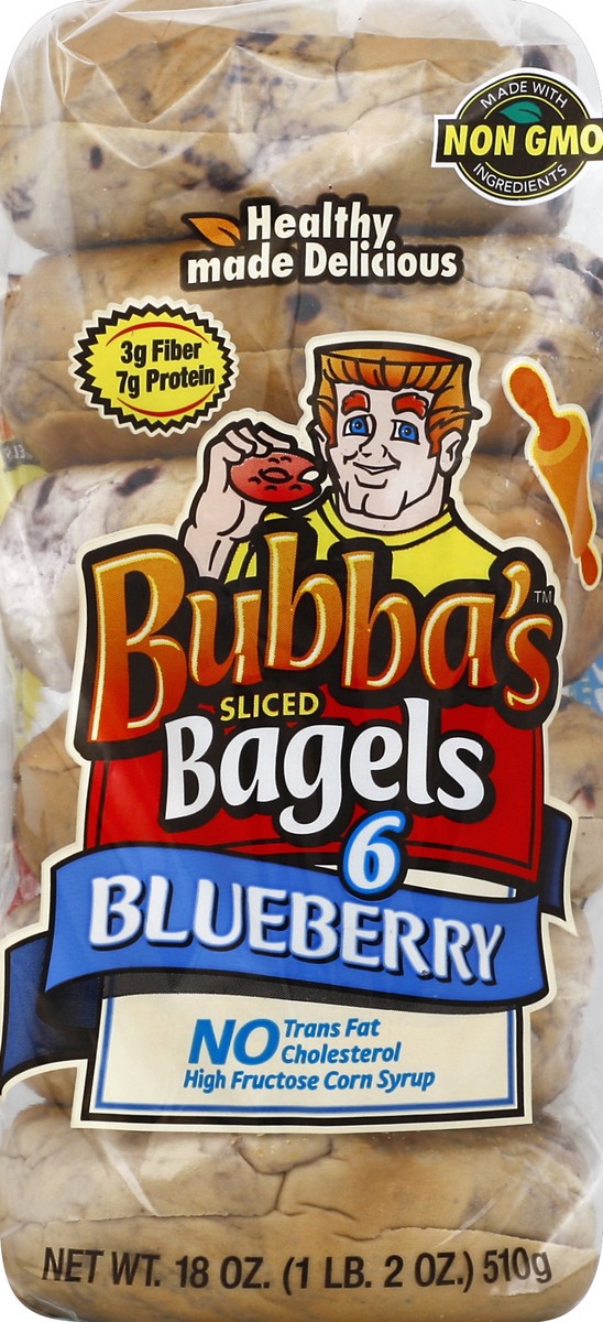 slide 2 of 5, Bubba's Premium Blueberry Bagels, 6 ct; 18 oz