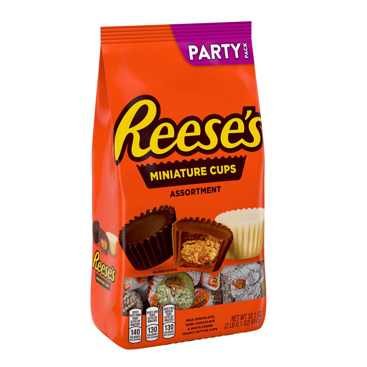 slide 1 of 9, Reese's Miniatures Assorted Flavored Peanut Butter Cups, Candy Party Pack, 32.1 oz, 32.1 oz