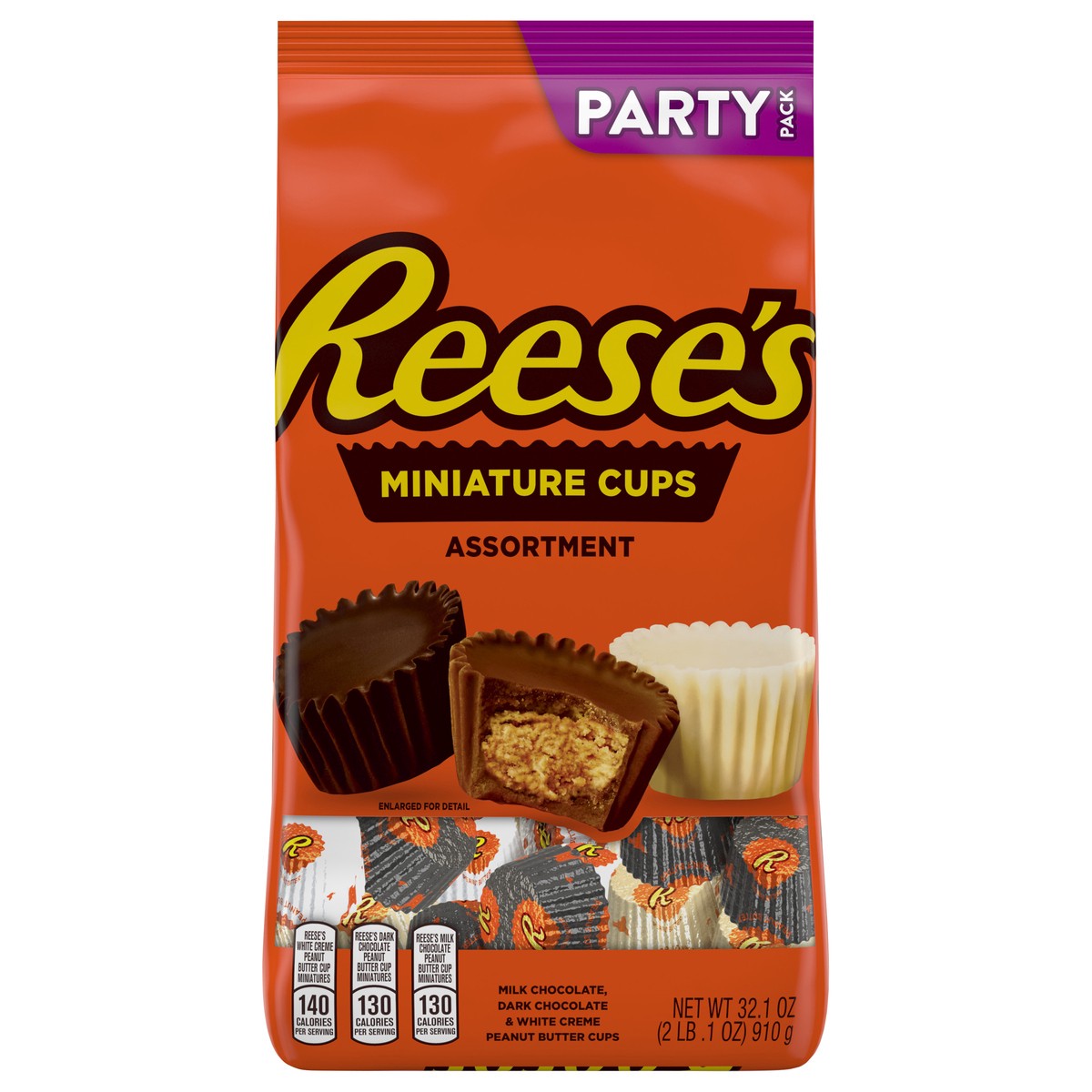 slide 1 of 9, REESE'S Miniatures Assorted Flavored Peanut Butter Cups, Candy Party Pack, 32.1 oz, 32.1 oz