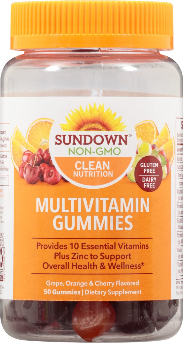 slide 7 of 9, Sundown Grape, Orange & Cherry Flavored Multivitamin 50 Gummies, 50 ct