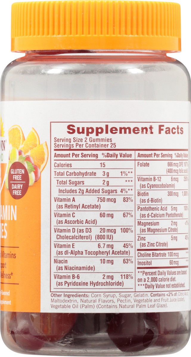 slide 3 of 9, Sundown Grape, Orange & Cherry Flavored Multivitamin 50 Gummies, 50 ct