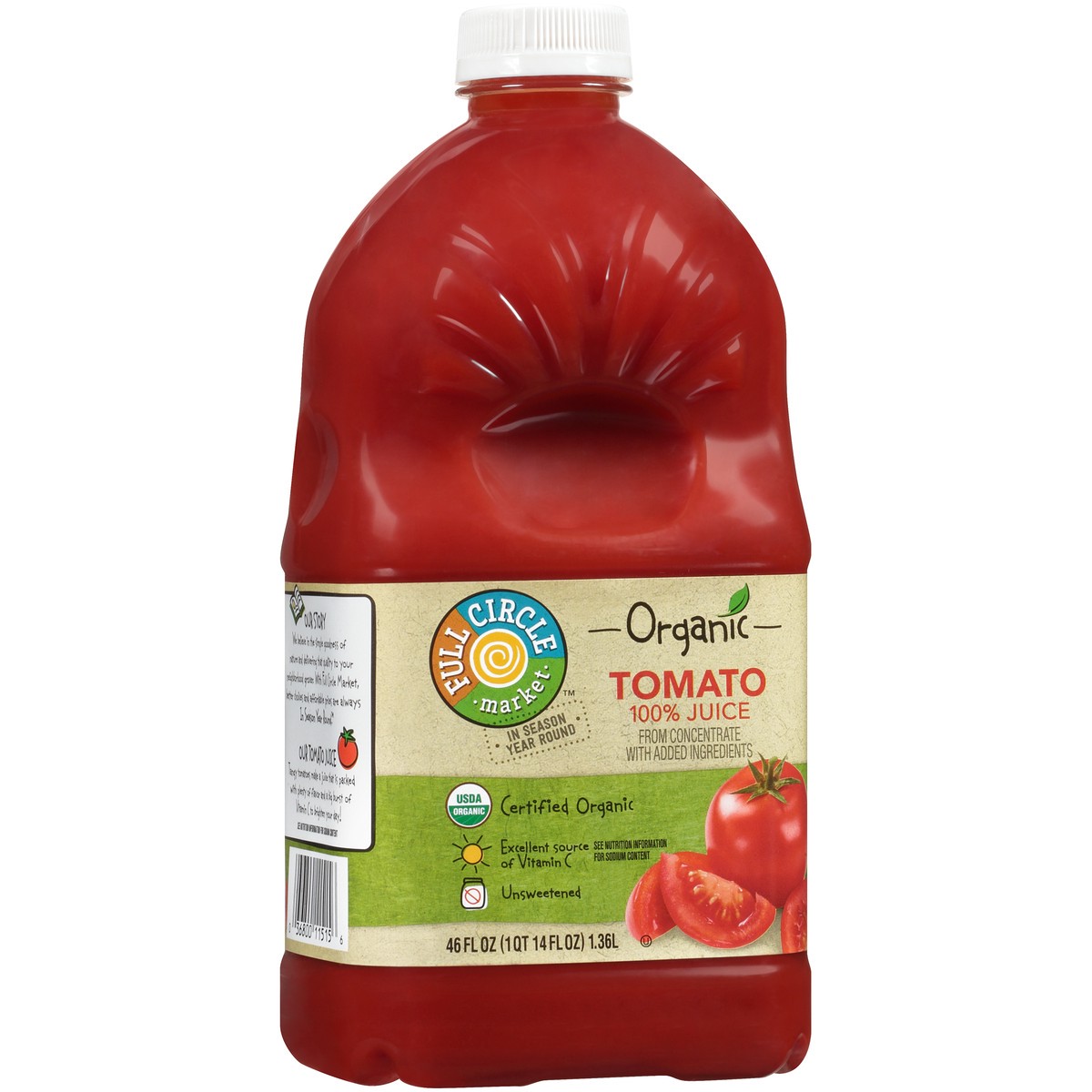 slide 2 of 9, Full Circle Market 100% Tomato Juice From Concentrate - 46 fl oz, 46 fl oz