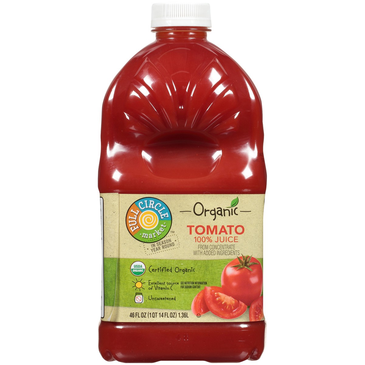 slide 5 of 9, Full Circle Market 100% Tomato Juice From Concentrate - 46 fl oz, 46 fl oz