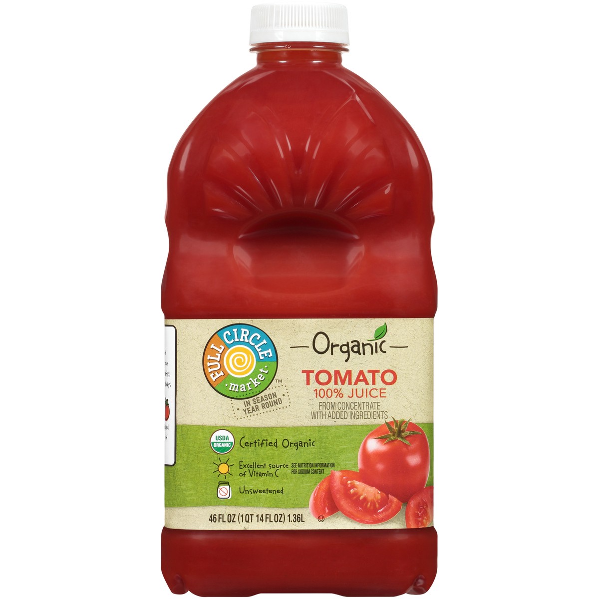 slide 7 of 9, Full Circle Market 100% Tomato Juice From Concentrate - 46 fl oz, 46 fl oz